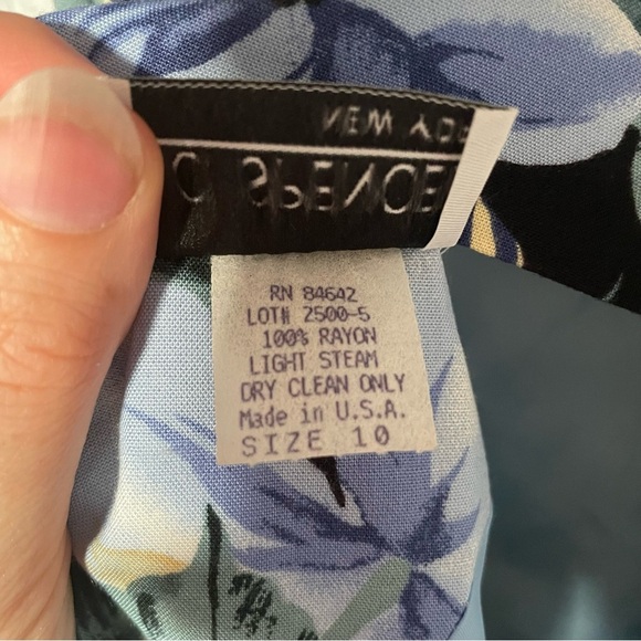 Vintage Floral Paradise Botanical Vacation Party Open Back Midi/Maxi Dress sz 10 - Picture 7 of 7